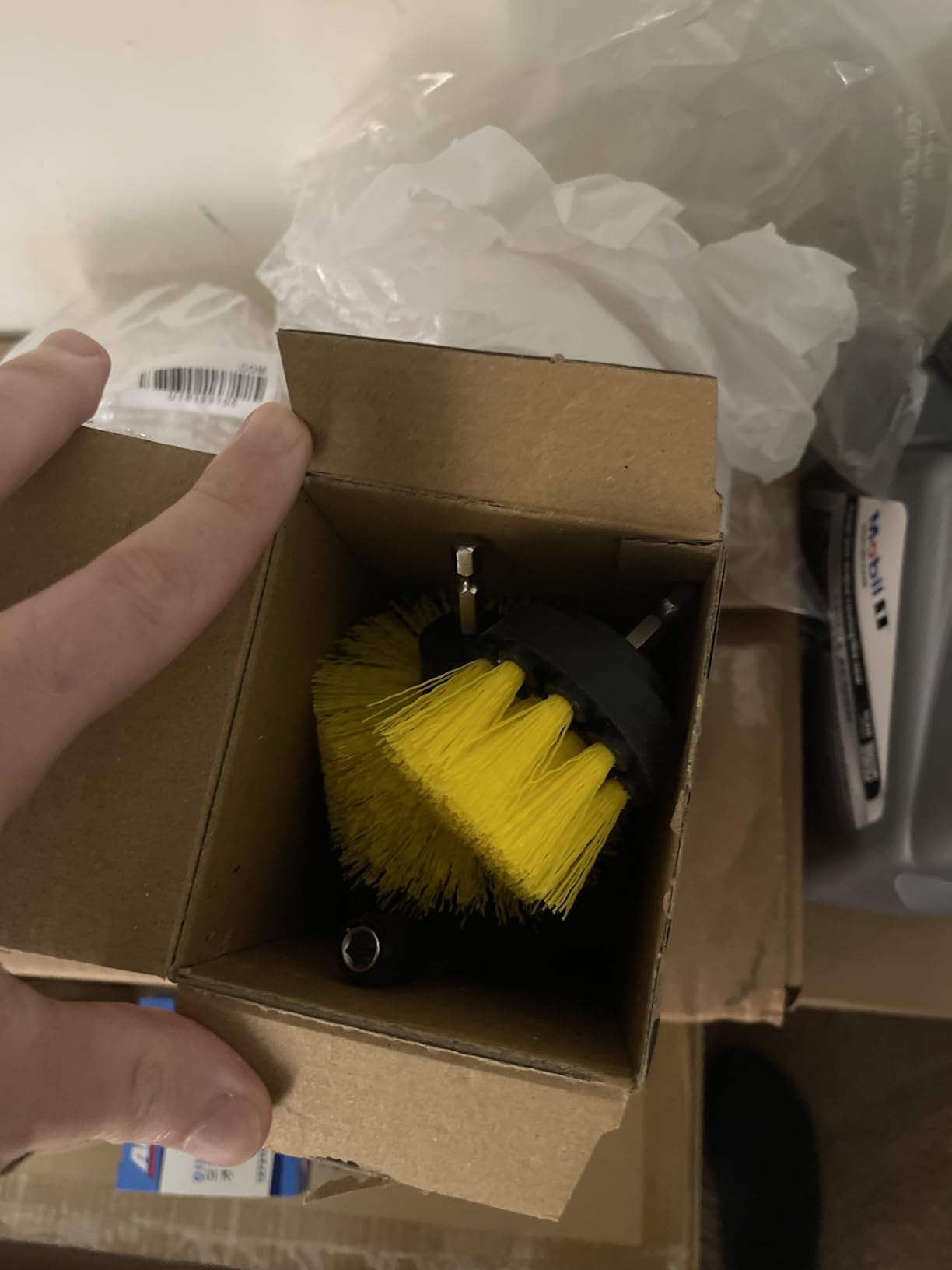 Holikme 6Pack Drill Brush Power Scrubber Cleaning Brush Extended Long Attachment Set All Purpose Drill Scrub Brushes Kit for Grout, Floor, Tub, Bathroom and Kitchen Surface, Scratch Brushes (Yellow) customer photo 1