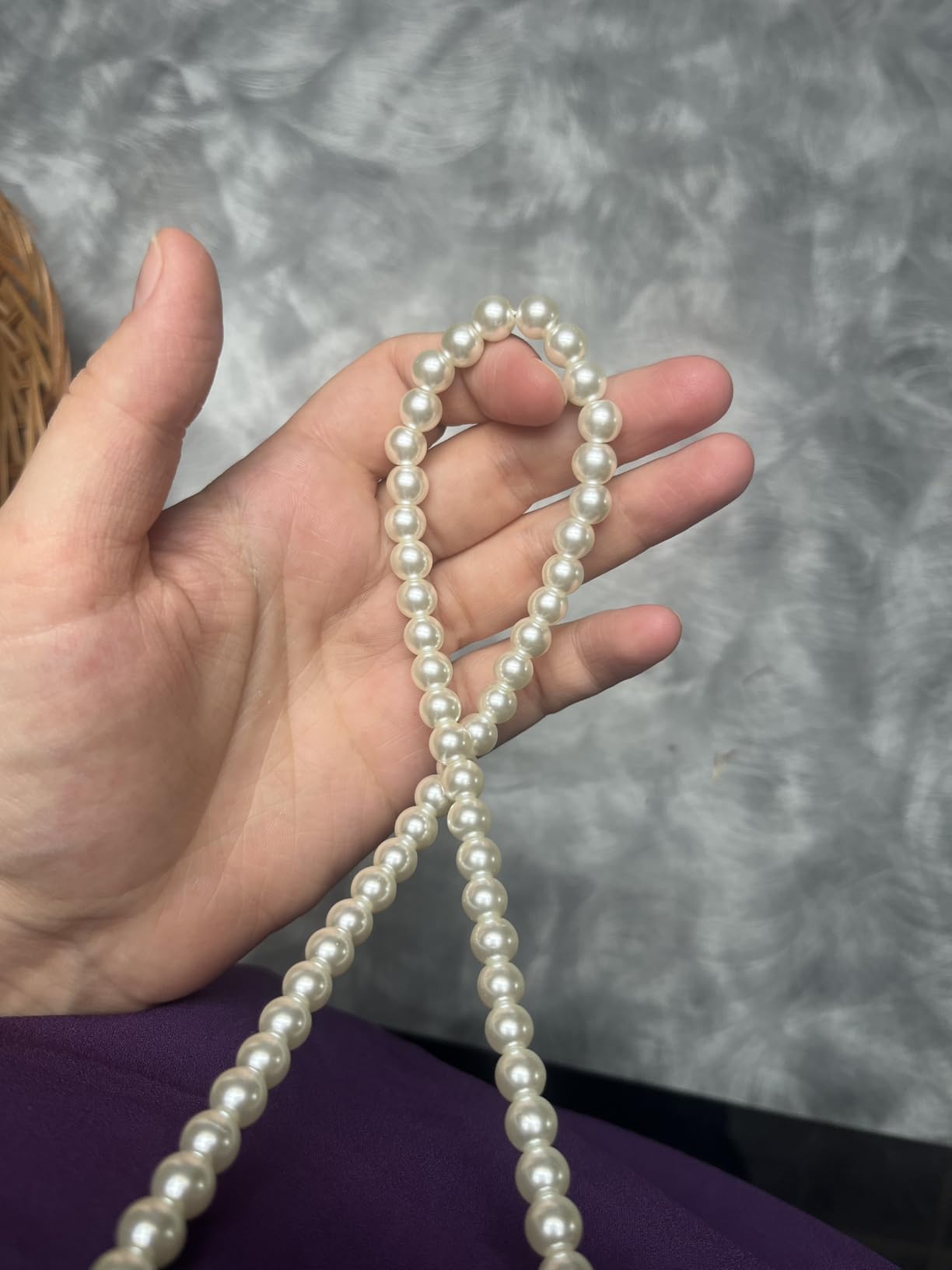 Long Pearl Necklaces for Women Cream White Faux Pearl Strand Layered Necklace Costume Jewelry customer photo 1