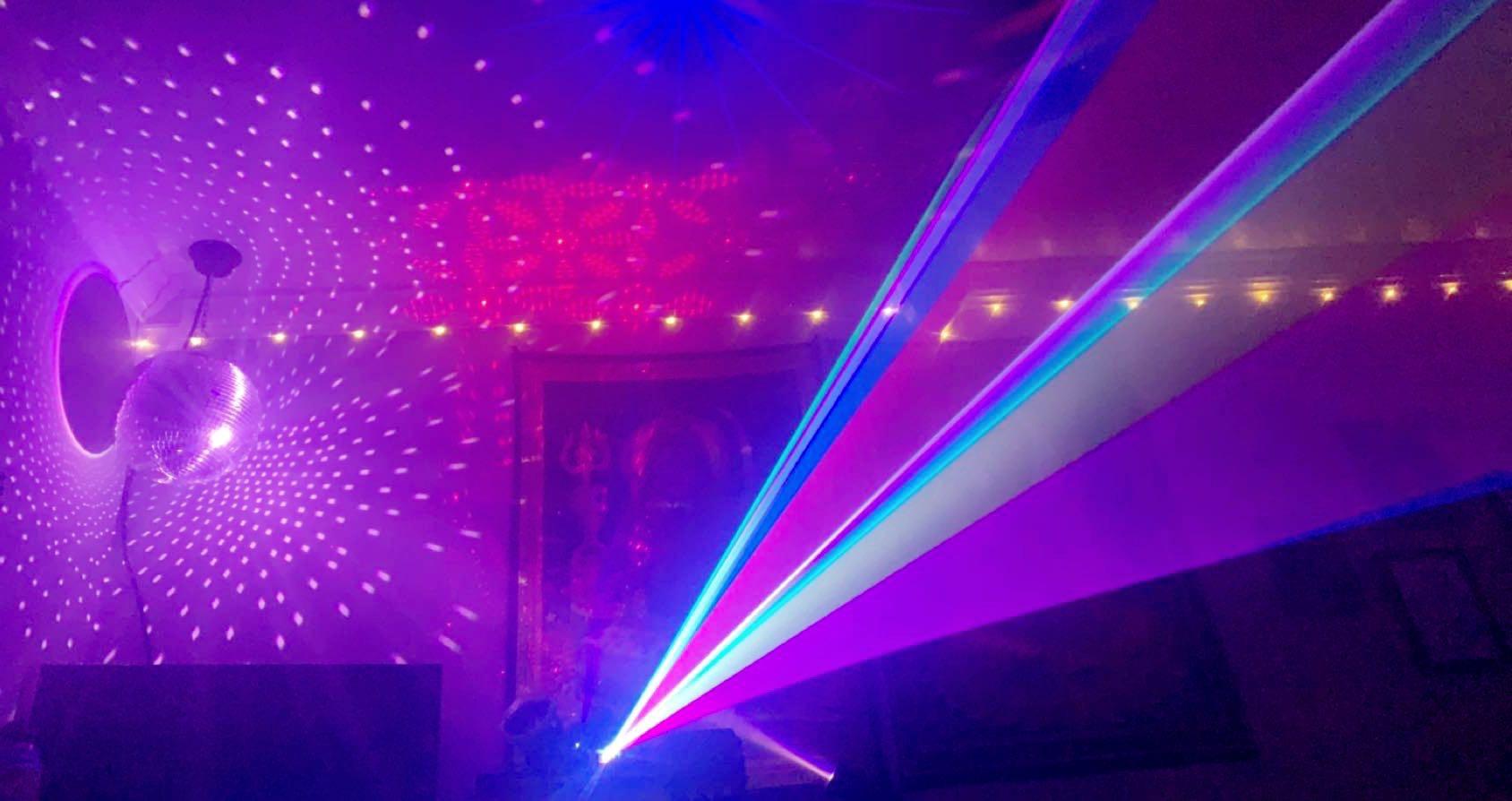 Professional RGB Laser Party Lights, Sound Activated DJ Disco Light, DMX512 Remote Control Scanner Beam Effect Lazer Projector Lighting for Show KTV Bar Club School Dances Corporate Event Mobile DJs customer photo 2