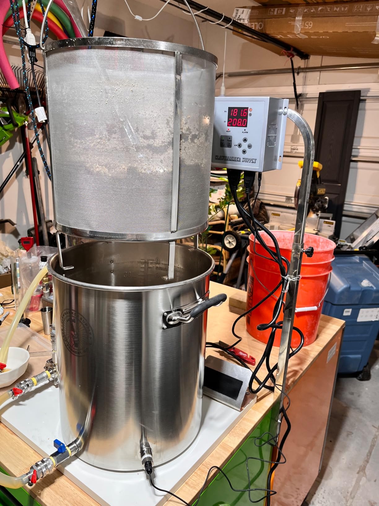Clawhammer Supply 10.5 Gallon Electric All-in-One Brewing System - Digital, Semi-Automated, 120V, BIAB All Grain & Extract, 304 Stainless Steel customer photo 2
