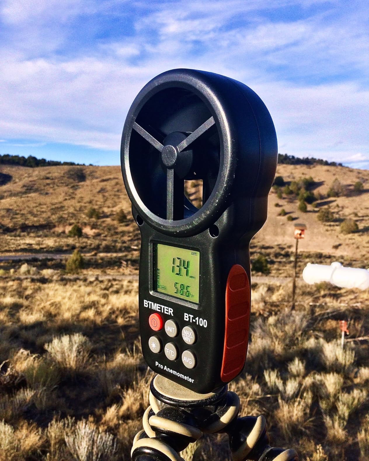 BTMETER BT-100 Handheld Anemometer, Digital Wind Speed CFM Meter Gauge Air Flow Velocity Tester for HVAC Shooting Drone, Wind Chill, 14-113F Wind Temperature customer photo 2