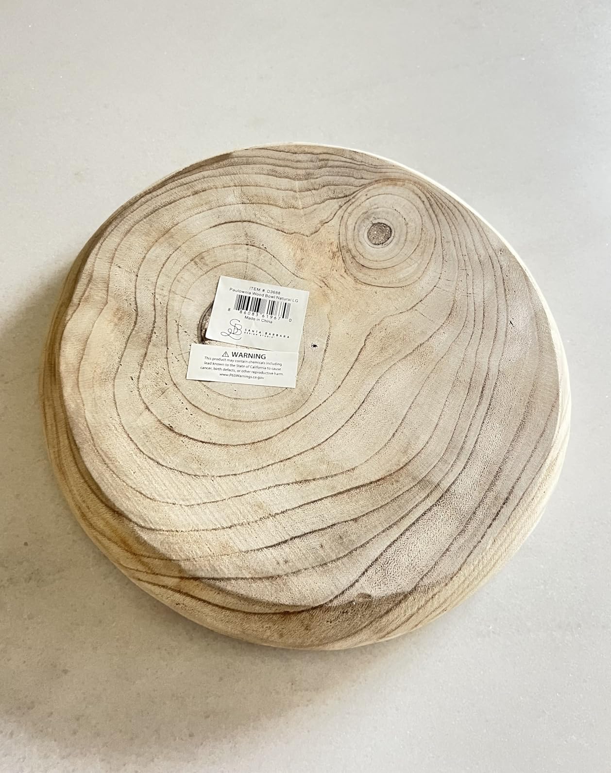 Santa Barbara Design Studio Wood Serving Bowl, Hand Carved Paulownia Wood Fruit Bowl/Decor, 11.5