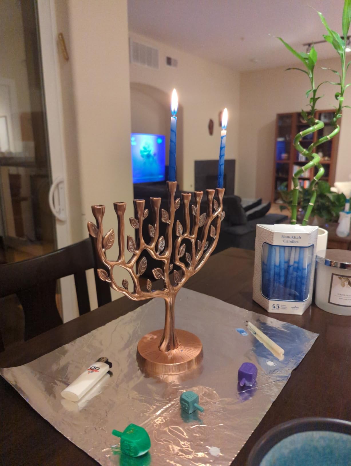 The Dreidel Company Hanukkah Menorah Large Tree of Life, Pewter Finish 11 Inches Long customer photo 1