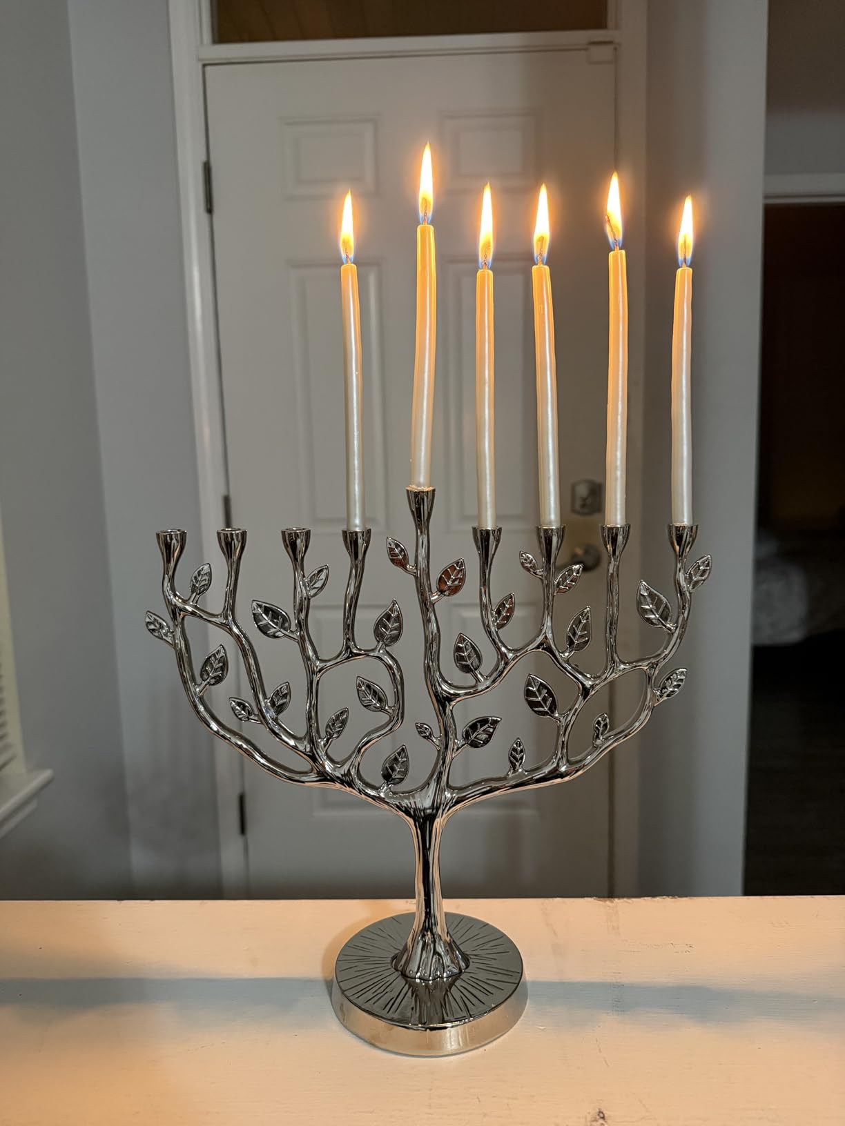 The Dreidel Company Hanukkah Menorah Large Tree of Life, Pewter Finish 11 Inches Long customer photo 2