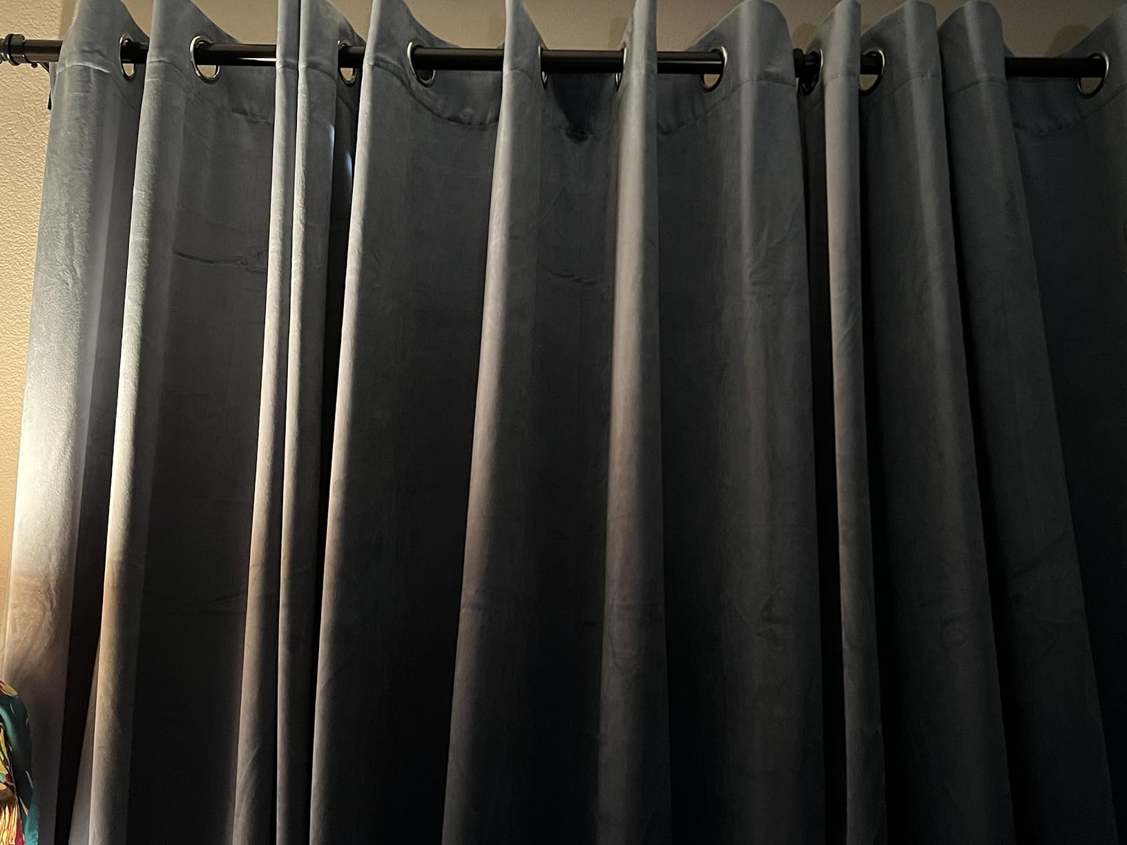 StangH Black Velvet Curtains 108 inches - Blackout Soft Luxury Velvet Panel Drapes for Bedroom Window Treatment Thermal Insulated Grommet Draperies, 52 x 108 Inches, 2 Panels customer photo 1