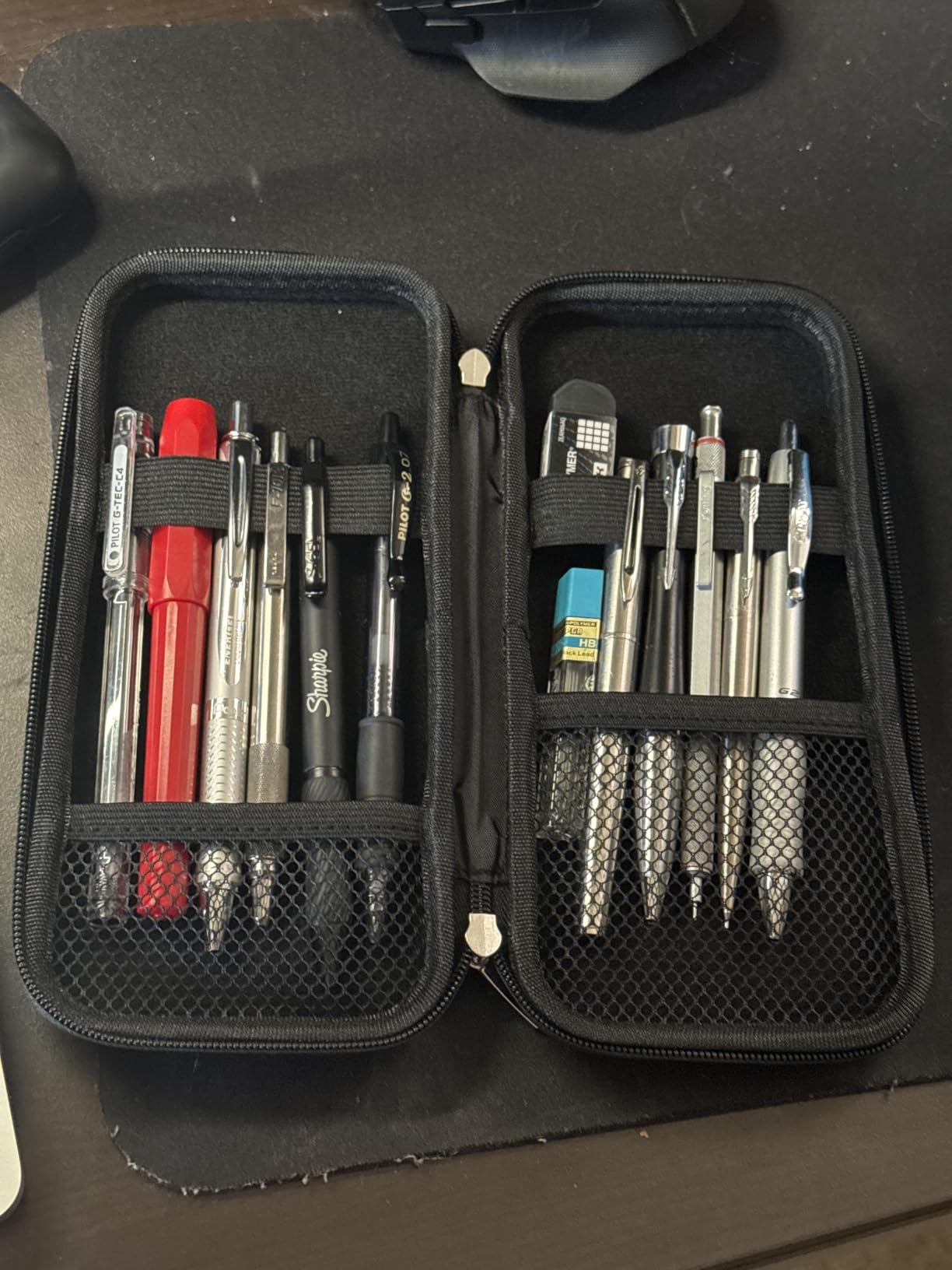 Upgraded Hard Pencil Case Box for Adults,Durable Pen Carrying Case with Zipper-Black customer photo 1