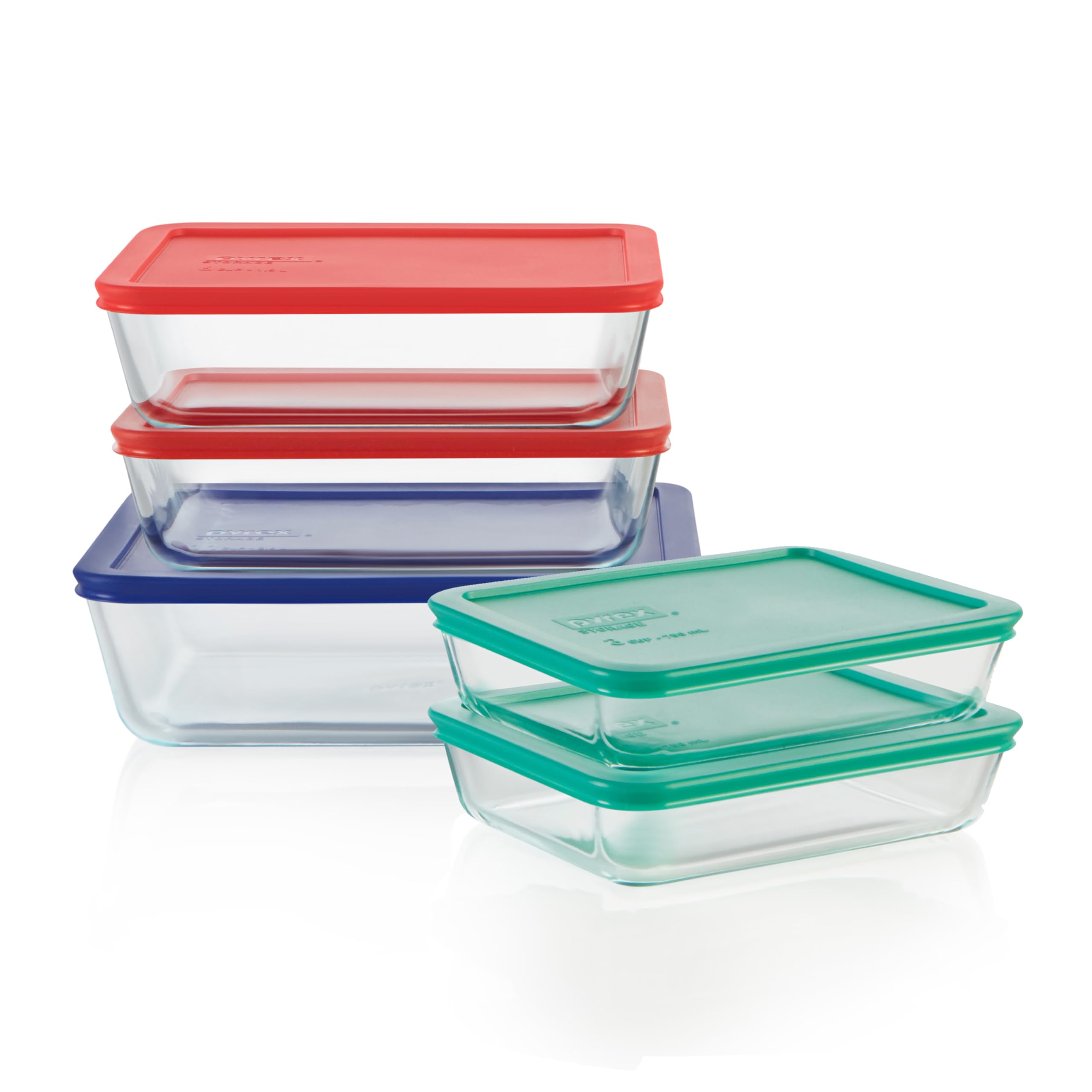 Pyrex Simply Store (5-Pack) Large Glass Food Storage Containers Set, (3, 6 & 11 Cup) Meal Prep Containers With Plastic BPA-Free Lids, Dishwasher & Microwave Safe customer photo 1