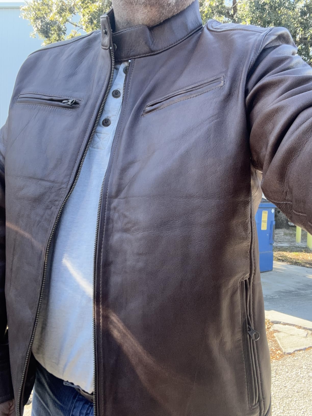 Decrum Mens Leather Jacket - Cafe Racer Style Real Lambskin Leather Jacket Men customer photo 1