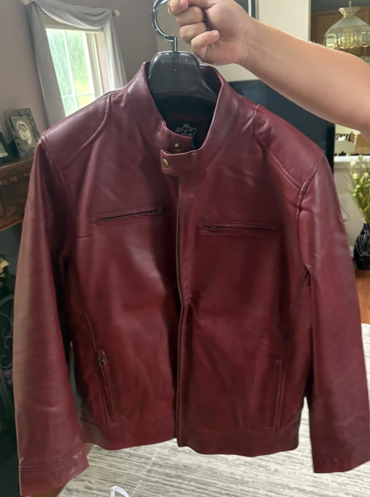 Decrum Mens Leather Jacket - Cafe Racer Style Real Lambskin Leather Jacket Men customer photo 2