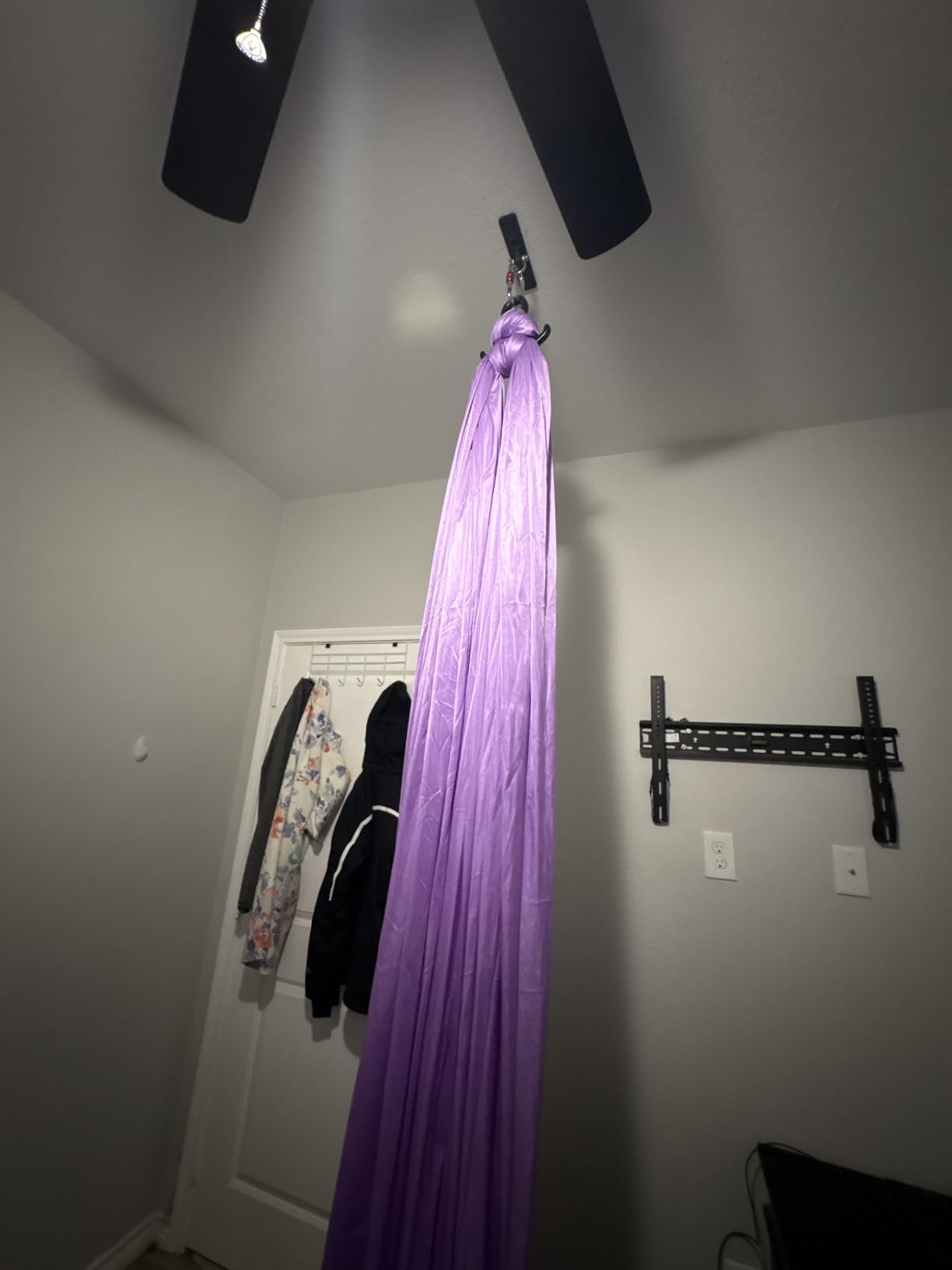 Aerial Silks Starter Kit - Durable 9 Yards of Aerial Yoga Hammock with Hardware & Guide - Aerial Swing for Acrobatic Flying Yoga & All Levels (Aerial Rigging Point Up to 13ft) customer photo 2