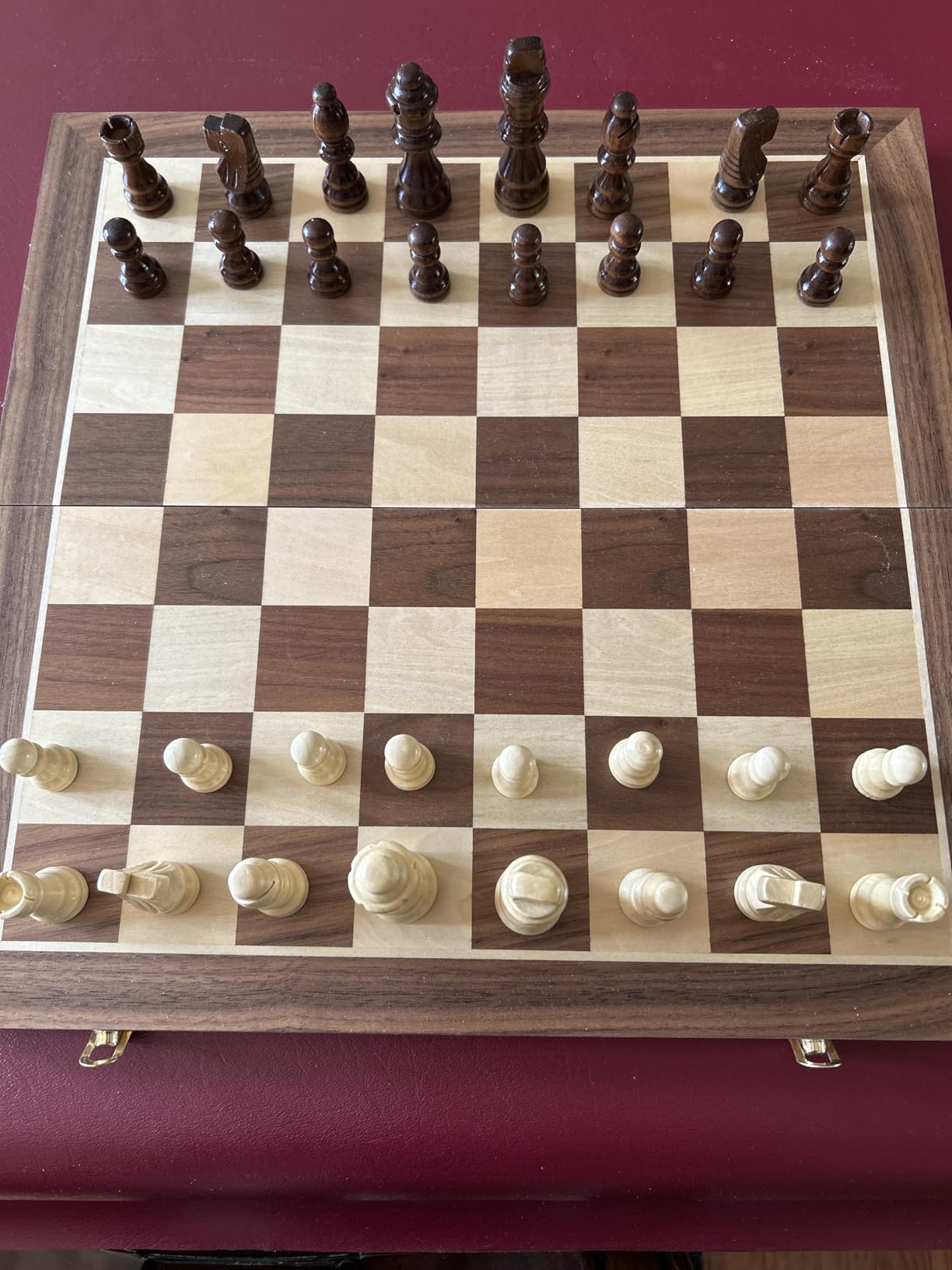 AMEROUS 15 Inches Magnetic Wooden Chess Set - 2 Extra Queens - Folding Board customer photo 1