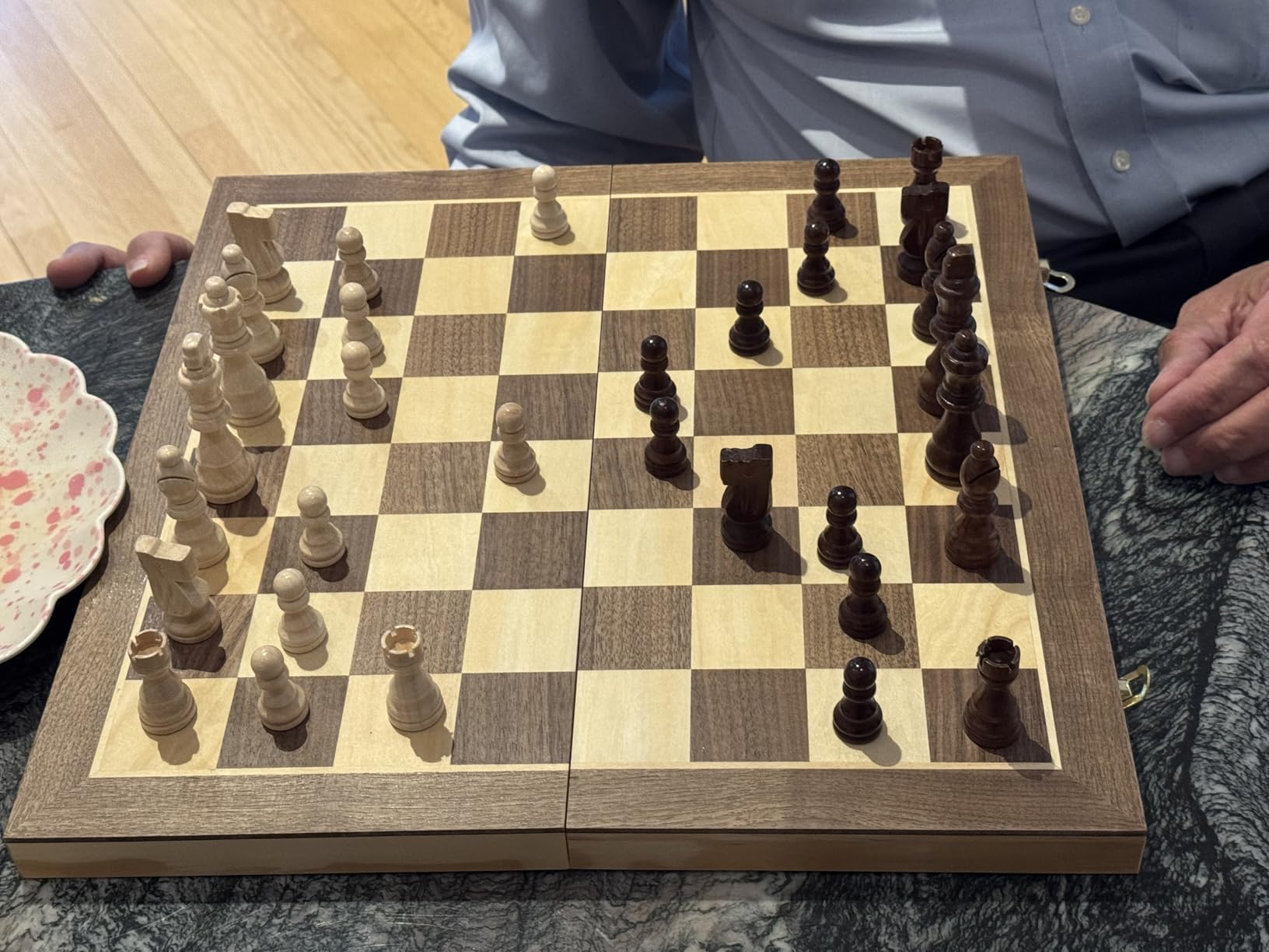 AMEROUS 15 Inches Magnetic Wooden Chess Set - 2 Extra Queens - Folding Board customer photo 2