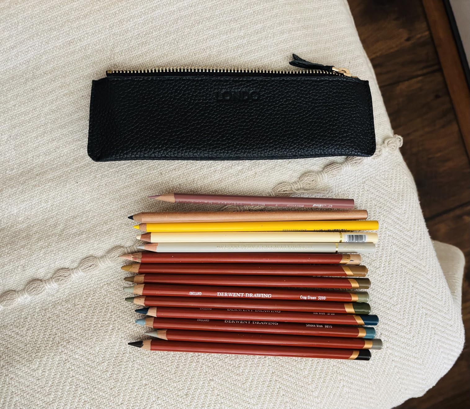 Londo Genuine Leather Pen Case with Zipper Closure, Pencil Pouch Stationery Bag customer photo 1
