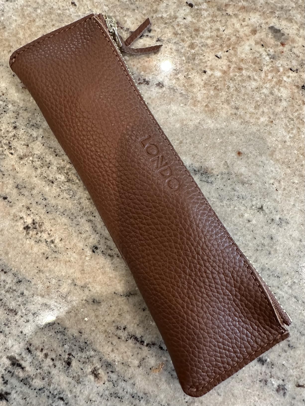 Londo Genuine Leather Pen Case with Zipper Closure, Pencil Pouch Stationery Bag customer photo 2