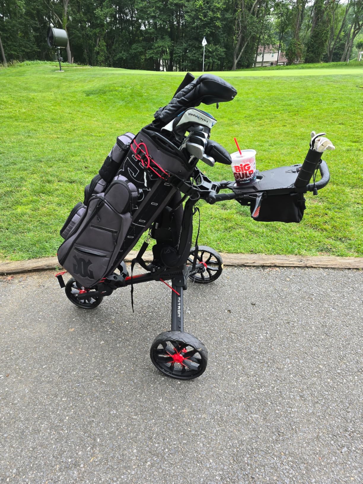 Bag Boy Nitron Golf Push Cart, Black/Red customer photo 1