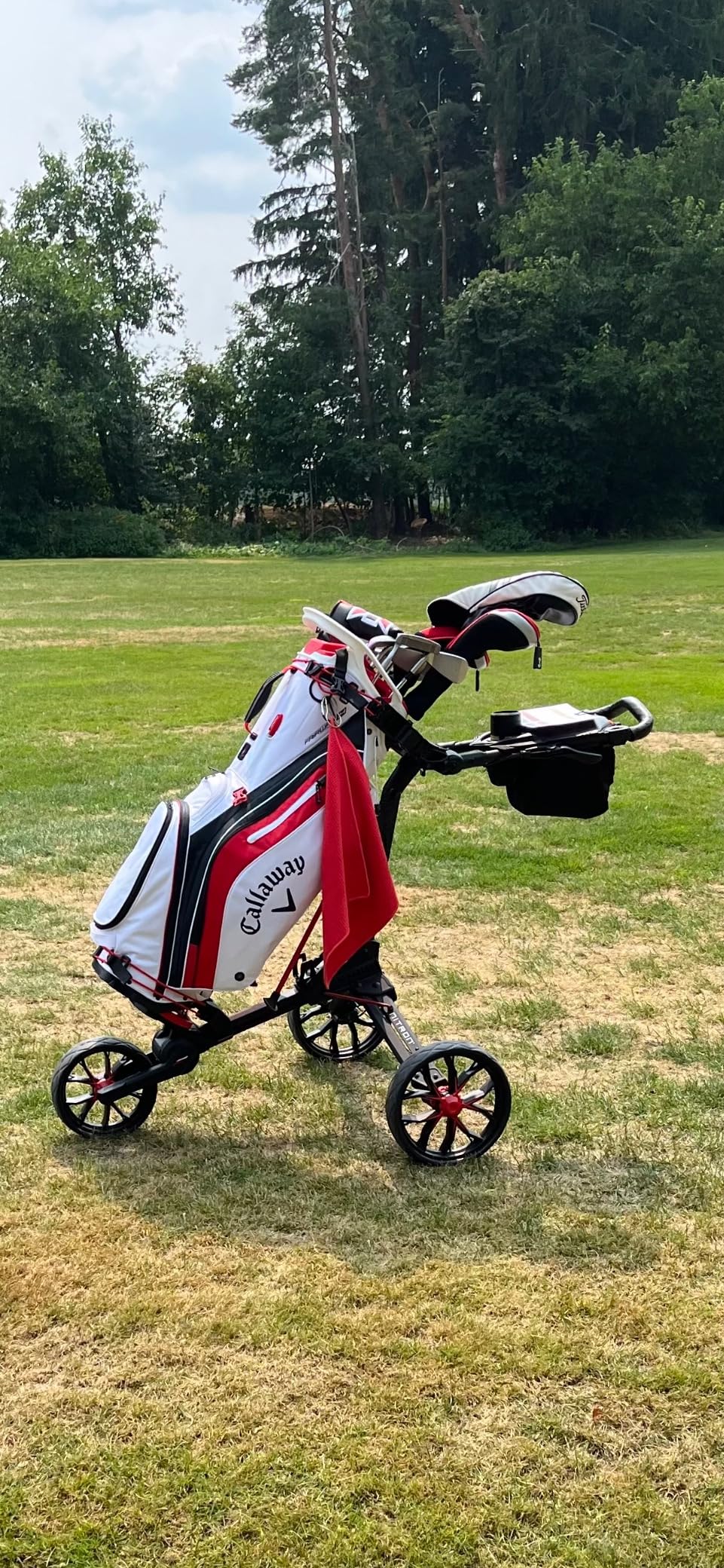 Bag Boy Nitron Golf Push Cart, Black/Red customer photo 2