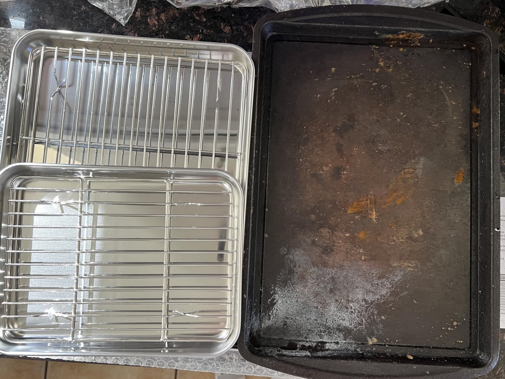 Wildone Baking Sheet with Rack Set (3 Pans + 3 Racks), Stainless Steel Baking Pan Cookie Sheet with Cooling Rack, Non Toxic & Heavy Duty & Easy Clean customer photo 2