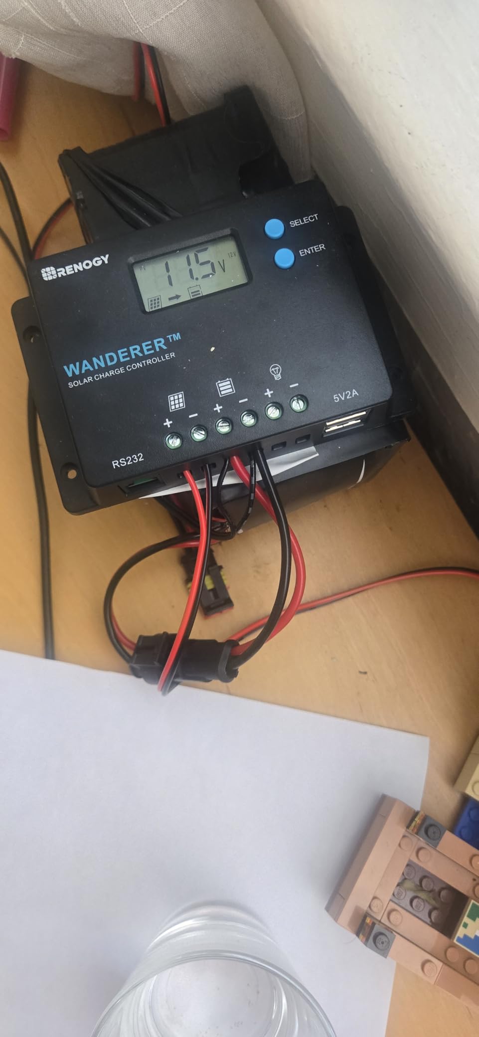 Renogy 10 Amp 12V/24V PWM Negative Ground Solar Charge Controller Compact Design w/LCD Display for AGM, Gel, Flooded and Lithium Battery, Wanderer 10A customer photo 1