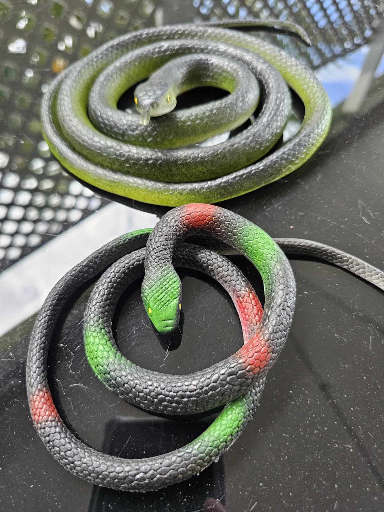 Blulu 3 Pieces Rubber Snakes Realistic Large Lifelike Fake Toys Plastic Garden Snake customer photo 2
