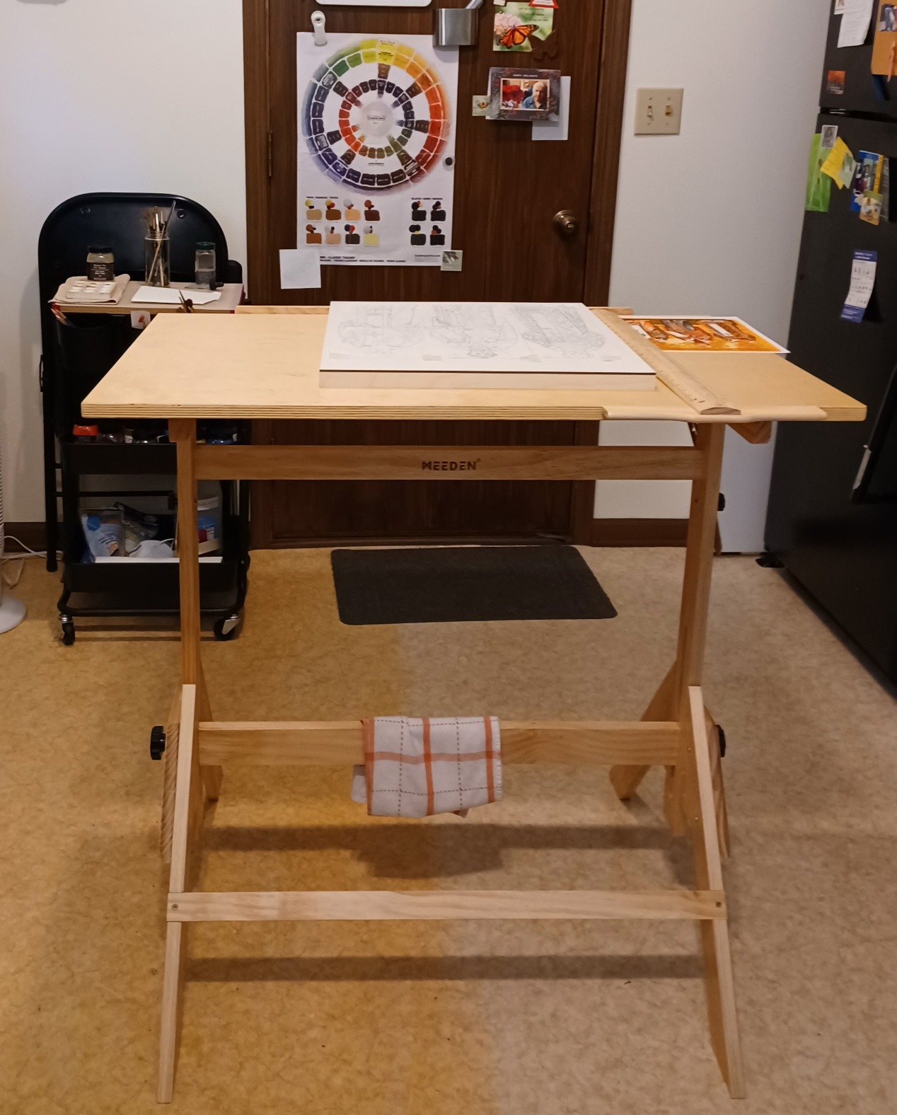 MEEDEN Wood Adjustable Drafting Table: 35.5