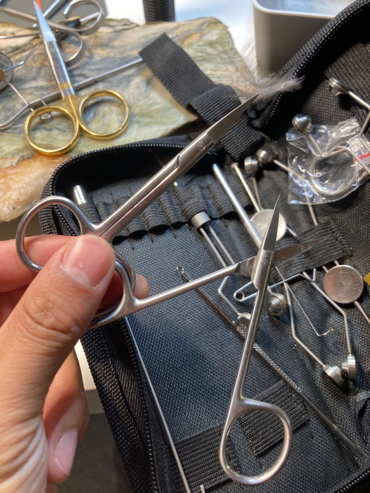 XFISHMAN Fly Tying Tool Kit 12 in 1 with Bobbin Finisher Scissors Hackle Hair Stacker Fly Fishing Tying Tools Set customer photo 1