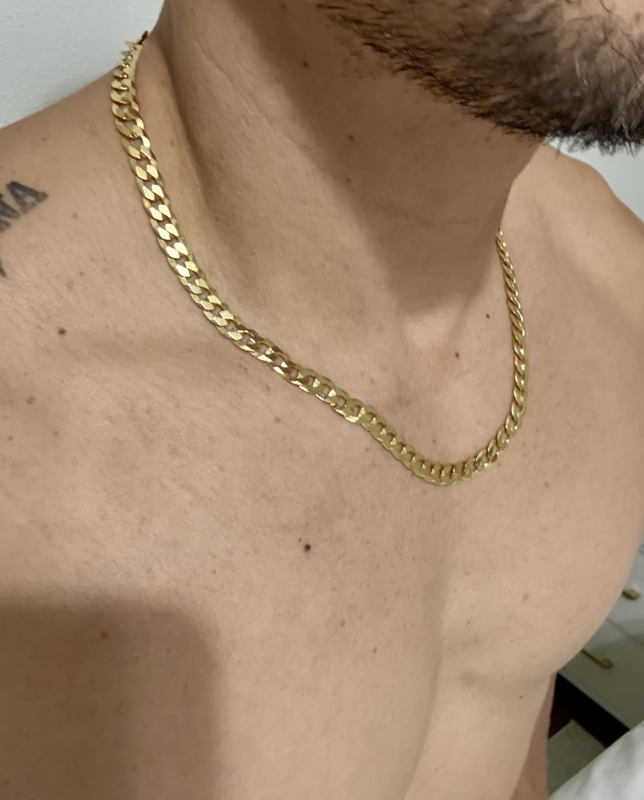 Italian 18K Gold Plated 925 Sterling Silver 7mm Cuban Link Curb Chain Necklace for Men Women, Made in Italy customer photo 1