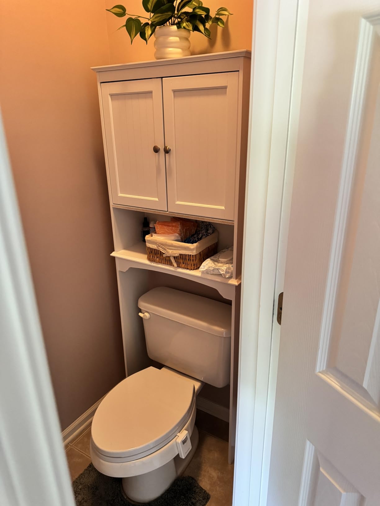 Spirich Over The Toilet Storage Cabinet, Bathroom Shelf Over Toilet, Bathroom Storage Cabinet Organizer, White customer photo 2