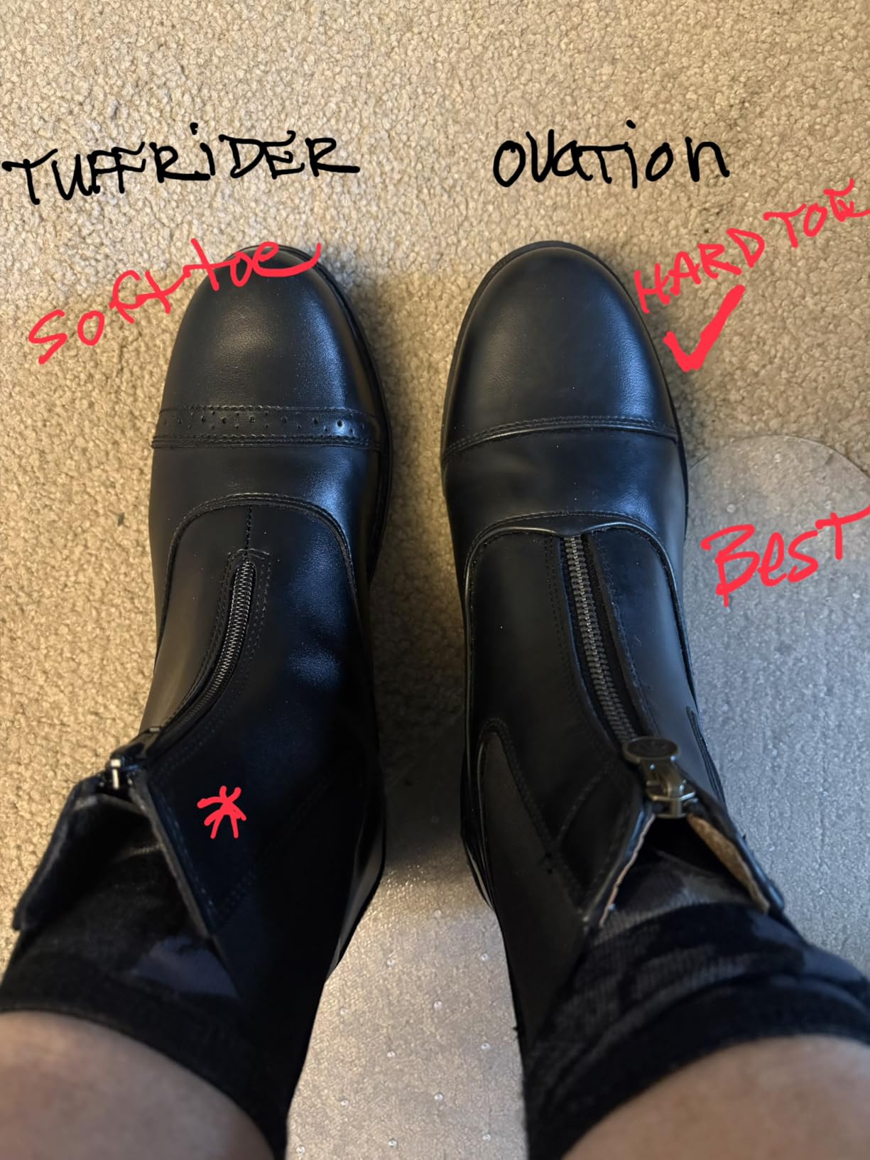 Women's Lightweight Stylish Equestrian Horse Riding Ankle Length Synthetic Vega Leather Quantum Zip Paddock Boots customer photo 1