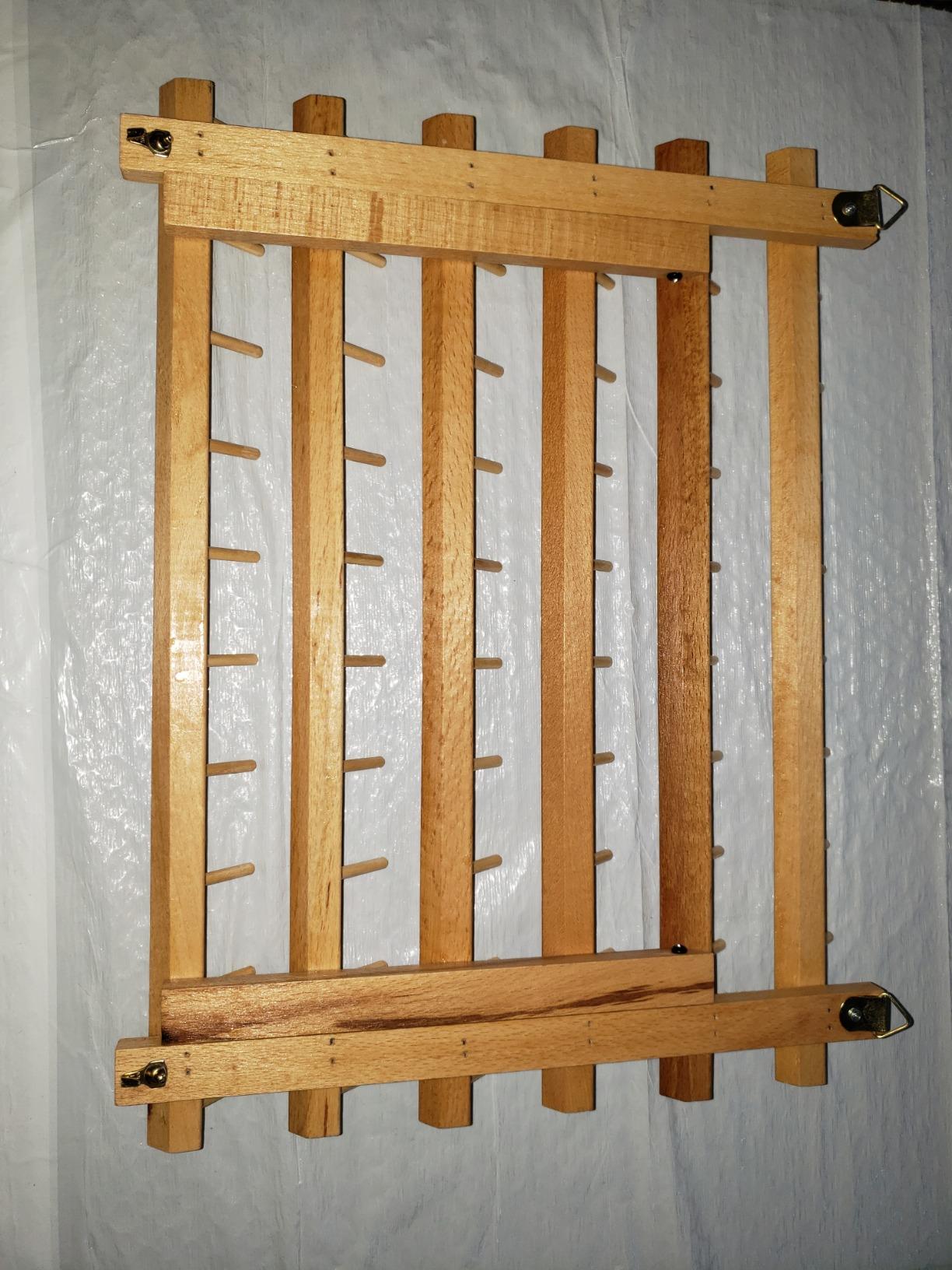 New brothread 2X60 Spools Wooden Thread Rack/Thread Holder Organizer with Hanging Hooks for Embroidery Quilting and Sewing Threads customer photo 1