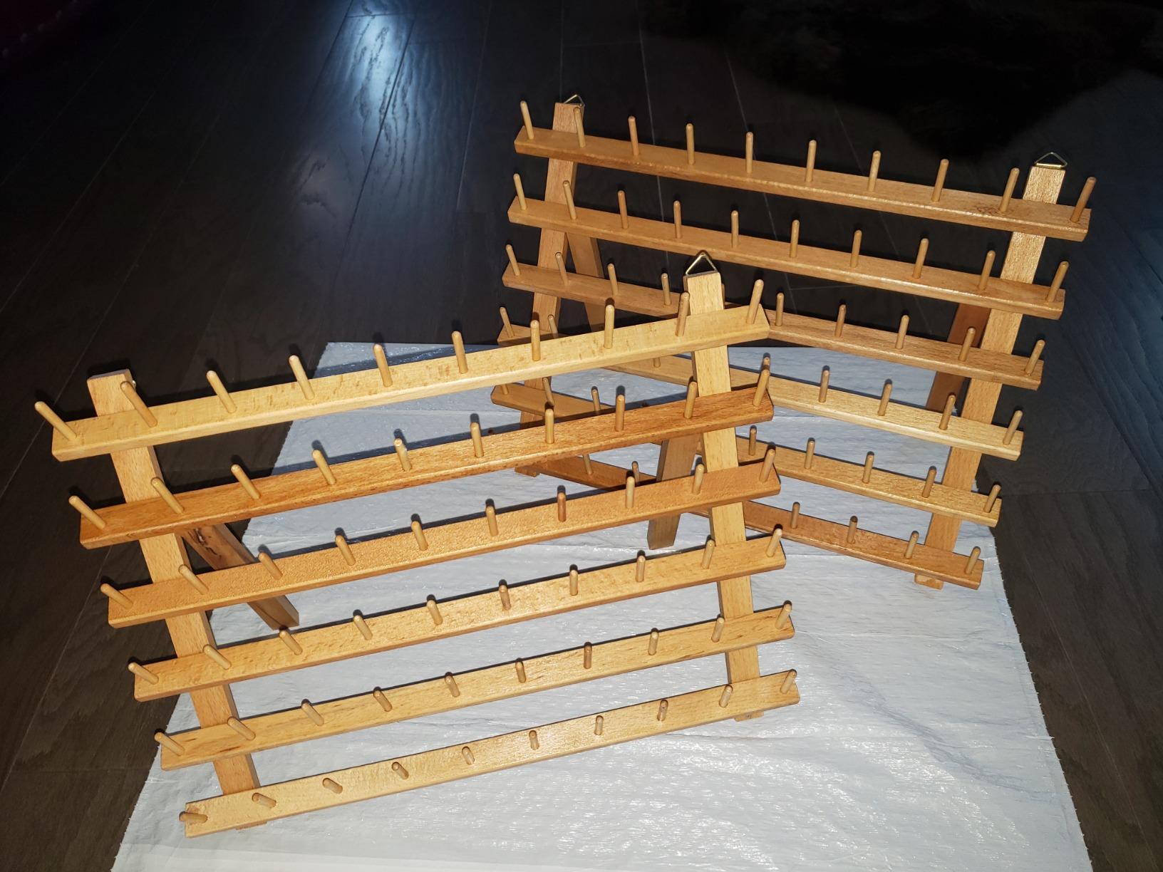 New brothread 2X60 Spools Wooden Thread Rack/Thread Holder Organizer with Hanging Hooks for Embroidery Quilting and Sewing Threads customer photo 2