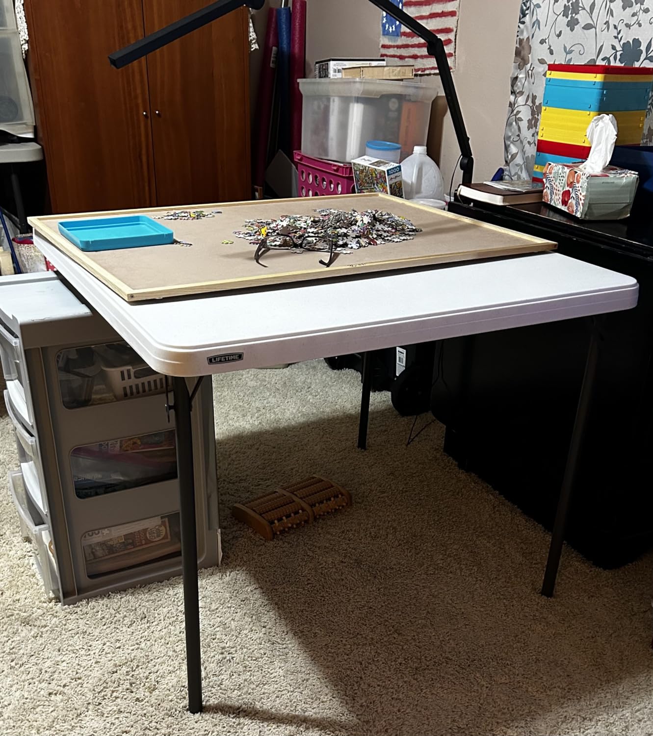 LIFETIME 80783 37-Inch Commercial Grade Square Folding Card Table, White Granite customer photo 2
