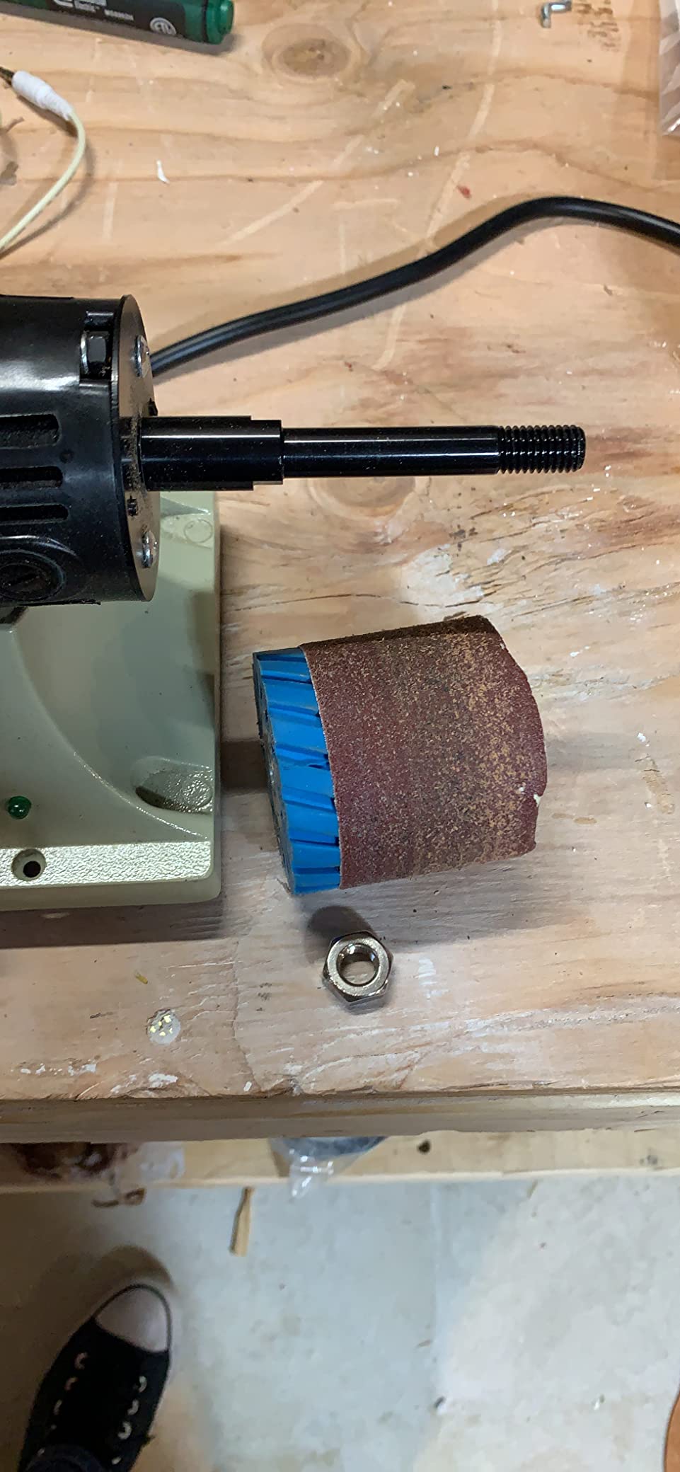 Leather Polisher Sander 350W 0-8000RPM Leather Burnishing Machine 110V Edge Grinding Machine with 6 Sanding Sleeves customer photo 1