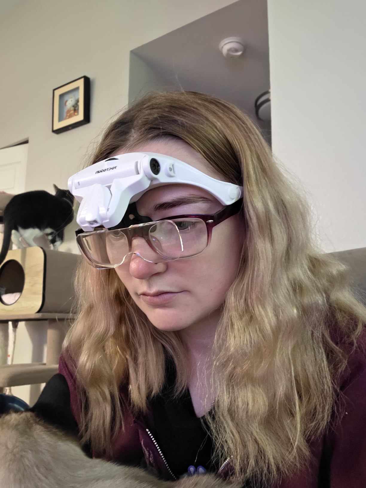 YOCTOSUN LED Head Magnifier, Rechargeable Hands Free Headband Magnifying Glasses with 2 Led, Professional Jeweler's Loupe Light Bracket and Headband are Interchangeable customer photo 1