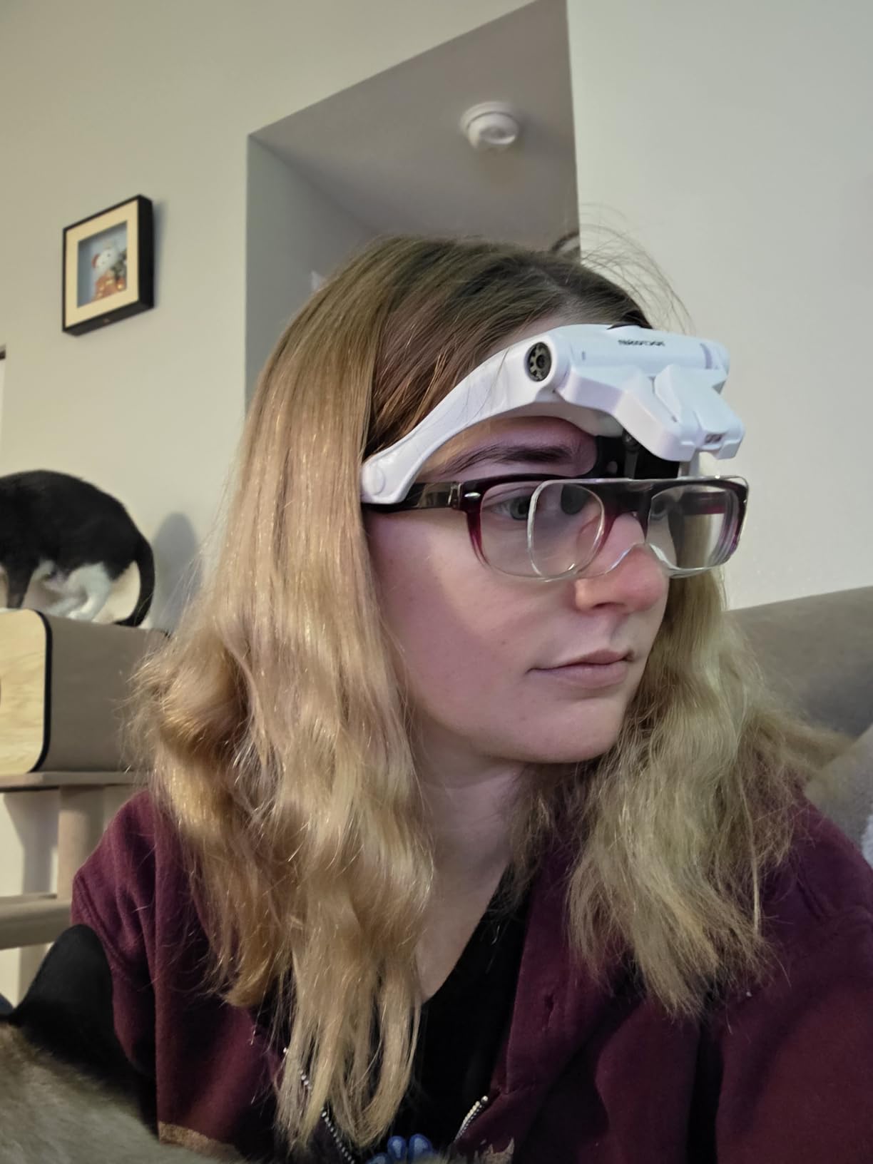 YOCTOSUN LED Head Magnifier, Rechargeable Hands Free Headband Magnifying Glasses with 2 Led, Professional Jeweler's Loupe Light Bracket and Headband are Interchangeable customer photo 2