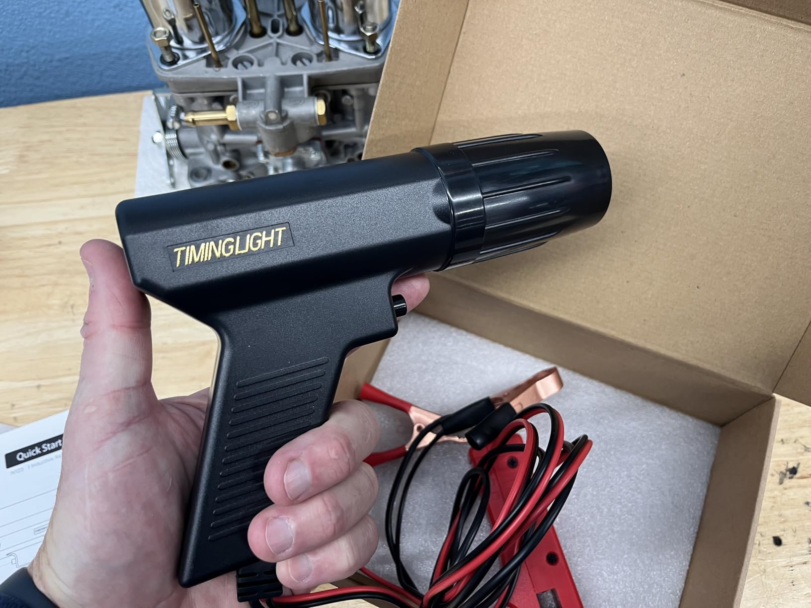 Automotive Timing Light 12V, Inductive Ignition Timing Light Gun for 2&4 Stroke Petrol Engine for Old Classical Car Motorcycle customer photo 1
