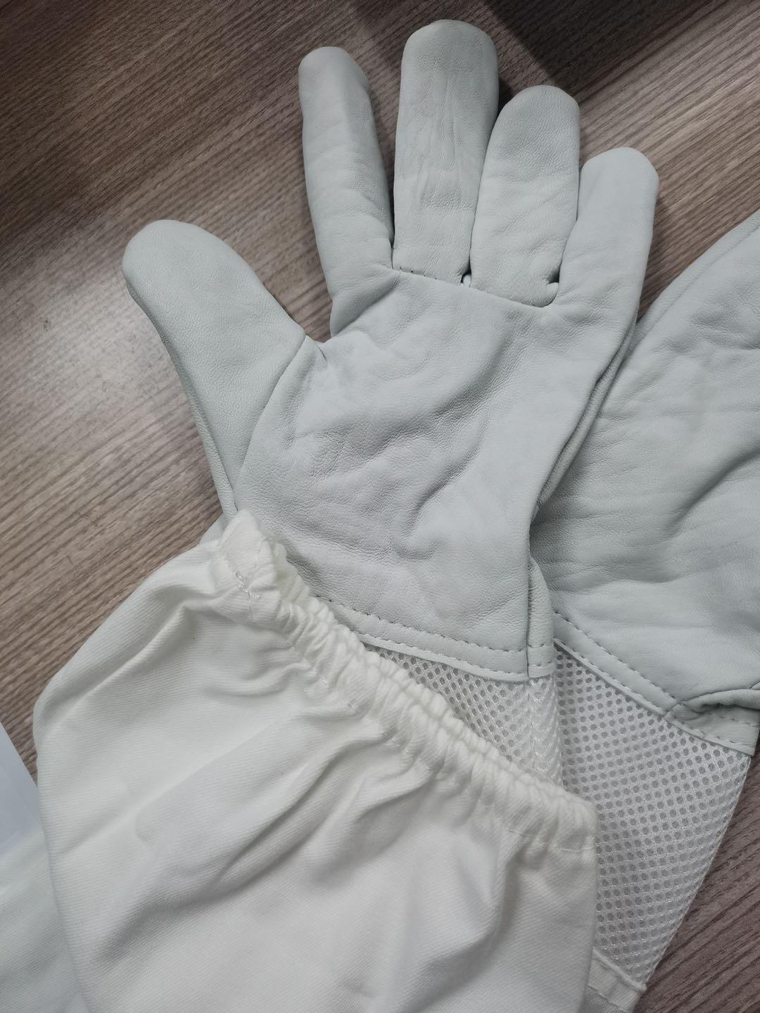 Beekeeping Supply Goatskin Leather Beekeeper Gloves with Vent Long Canvas Sleeve & Elastic Cuff XL customer photo 1