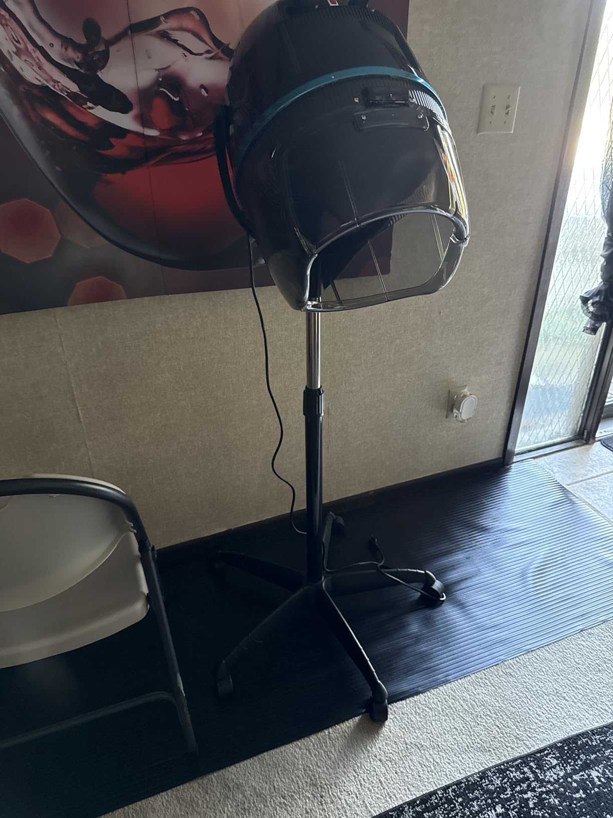 Y-NOT Professional Hairdryer Height Adjustable Hooded Stand Up Bonnet Hair Dryer, Floor Standing Rolling Base with Wheels for Beauty Salon Equipment Home Spa customer photo 1
