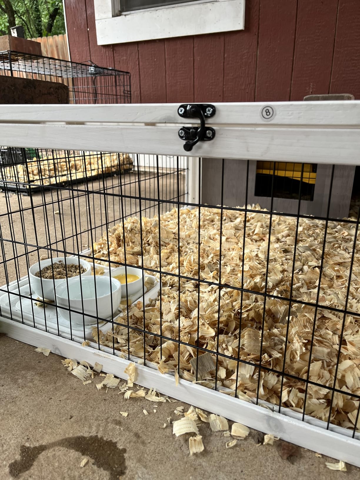 Tortoise House Habitat Wooden, Chicken Coop with Run Rabbit Hutch Small Animal Hutch Enclosure Indoor/Outdoor-Grey + White Trim customer photo 2