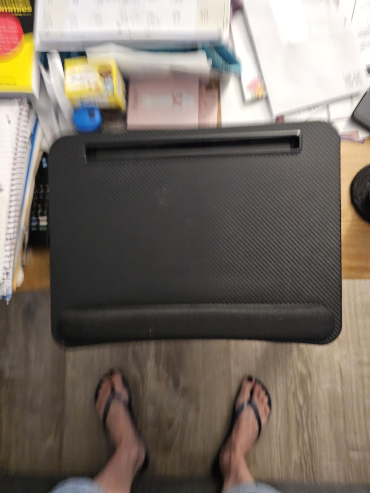 HUANUO Laptop Lap Desk - Portable Lap Desk with Pillow Cushion, Fits up to 15.6 inch Laptop, with Anti-Slip Strip & Storage Function for Home Office Students Use as Computer Laptop Stand, Book Tablet customer photo 2