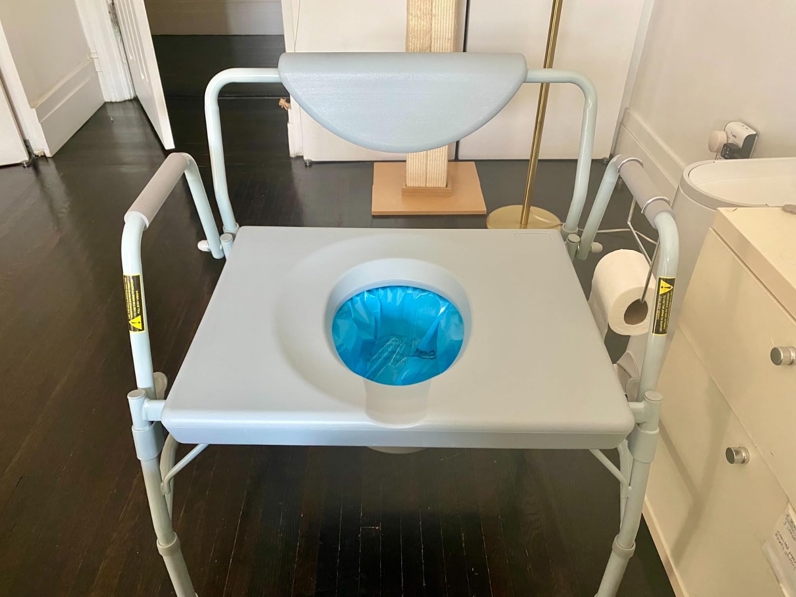 Bariatric Drop Arm Bedside Commode, Multi-Use Portable Toilet Chair with 650 Pound Weight Capacity and a Heavy-Duty Steel Frame, Grey customer photo 1