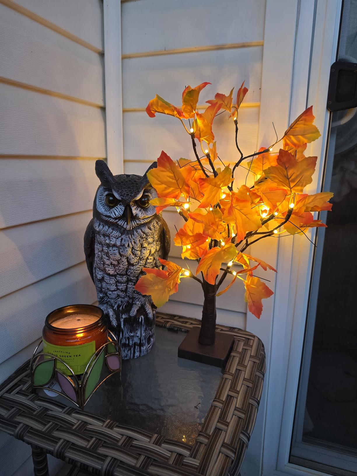 Artificial Fall Lighted Maple Tree 24 LED Thanksgiving Decorations Table Lights Battery Operated for Wedding Party Gifts Indoor Outdoor Autumn Harvest Home Decor customer photo 1