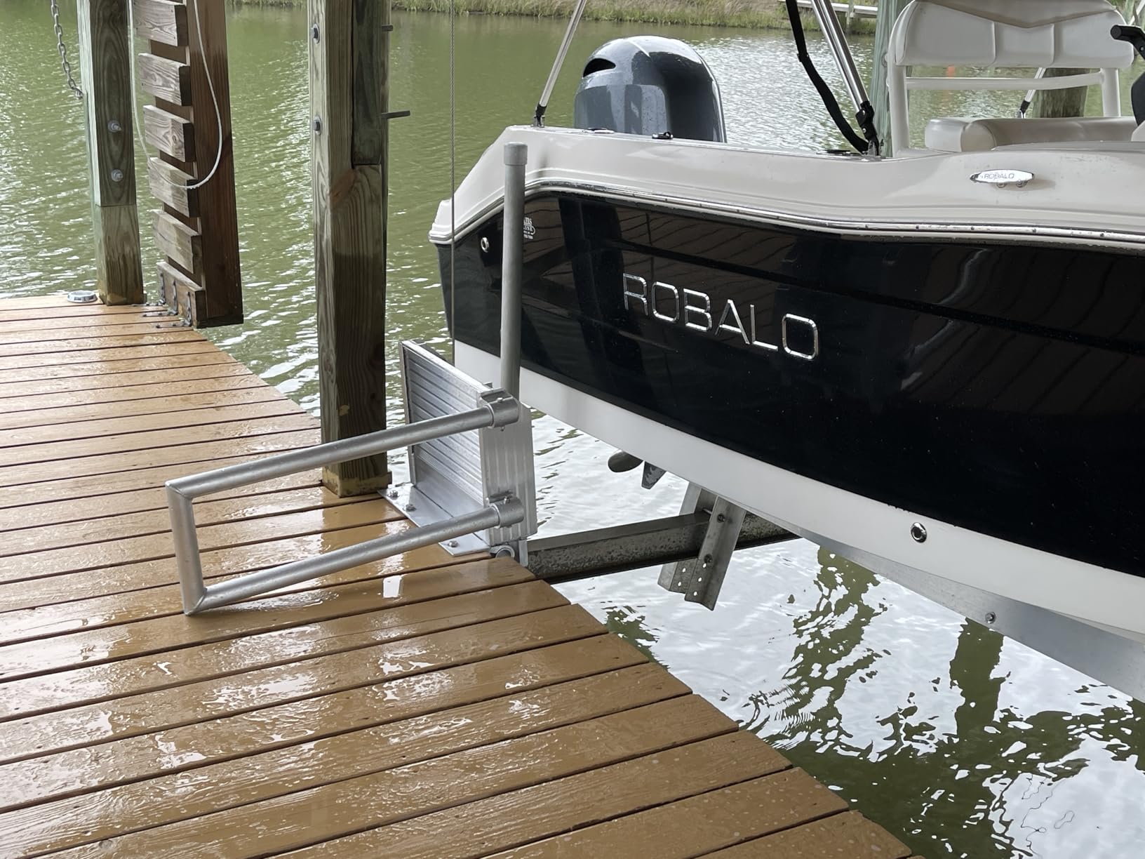 Folding Boat Boarding Platform Dock Step Dock Extension Ramp for Boat Lifts, Silver, Modern Aluminum customer photo 1
