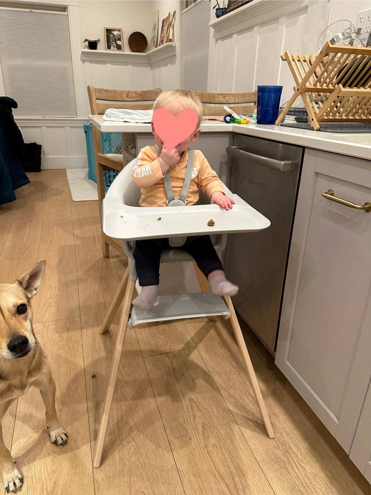 Stokke Clikk Easy to Clean Cloud Grey Baby High Chair with Natural Legs, All in One Box (Includes Tray and Harness) customer photo 1