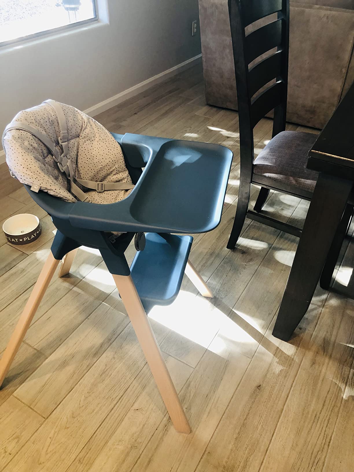 Stokke Clikk Easy to Clean Cloud Grey Baby High Chair with Natural Legs, All in One Box (Includes Tray and Harness) customer photo 2