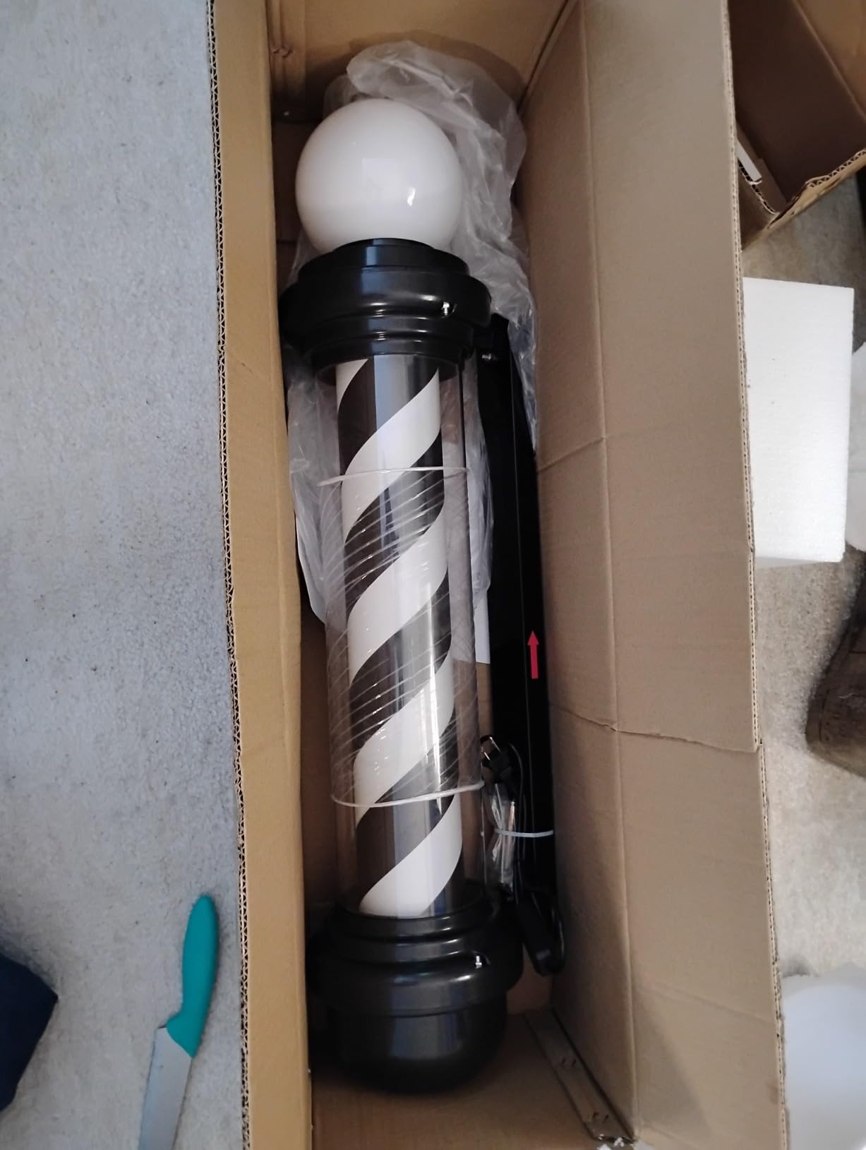 27'' Black White Barber Pole Light customer photo 2