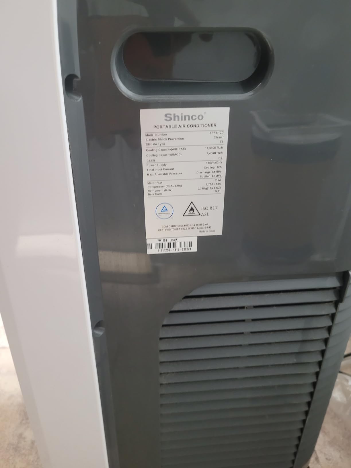 Shinco 12,000 BTU Portable Air Conditioner, Portable AC Unit with Built-in Cool, Dehumidifier&Fan Modes for Room up to 450 sq.ft, with Remote Control, 24 Hour Timer, Installation Kit customer photo 1