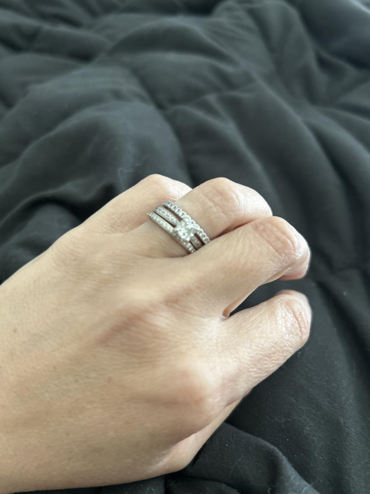 EAMTI 2mm 925 Sterling Silver Wedding Band Cubic Zirconia Half Eternity Stackable Engagement Ring Size 3-13 customer photo 1