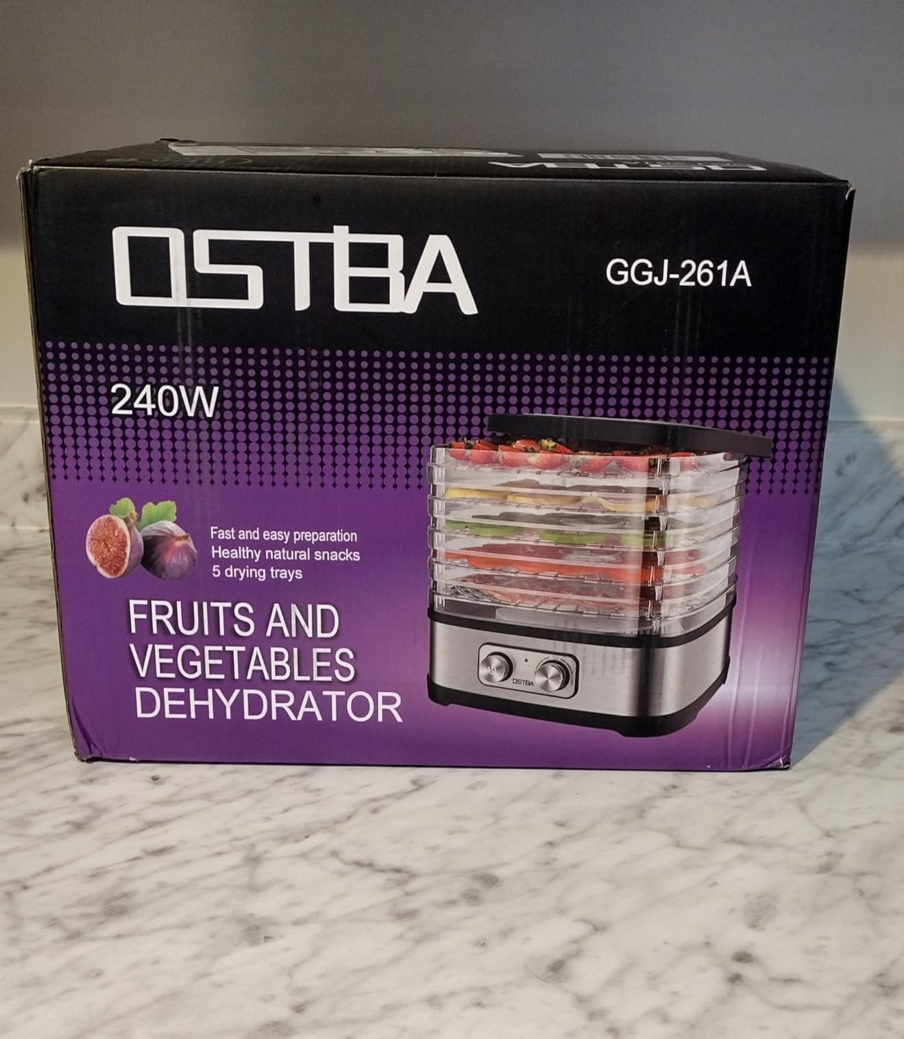 OSTBA Food Dehydrator, Dehydrator for Food and Jerky, Fruits, Herbs, Veggies, Temperature Control Electric Food Dryer Machine, 5 BPA-Free Trays Dishwasher Safe, 240W, Recipe Book Included customer photo 2