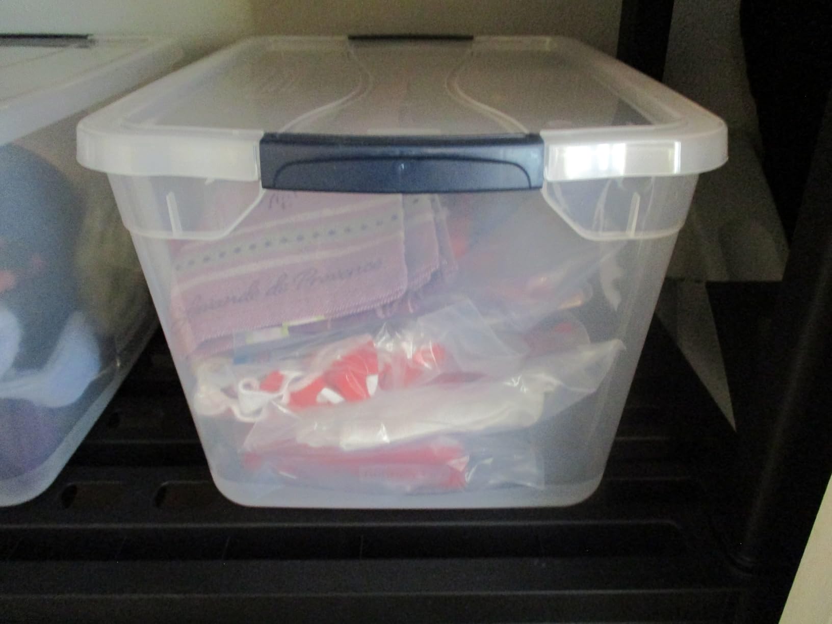 Rubbermaid Cleverstore Clear 32 Qt, 6 Pack Stackable Plastic Storage Bins with Lids, Great for Closet and Laundry Storage, Organizing in the Home customer photo 1