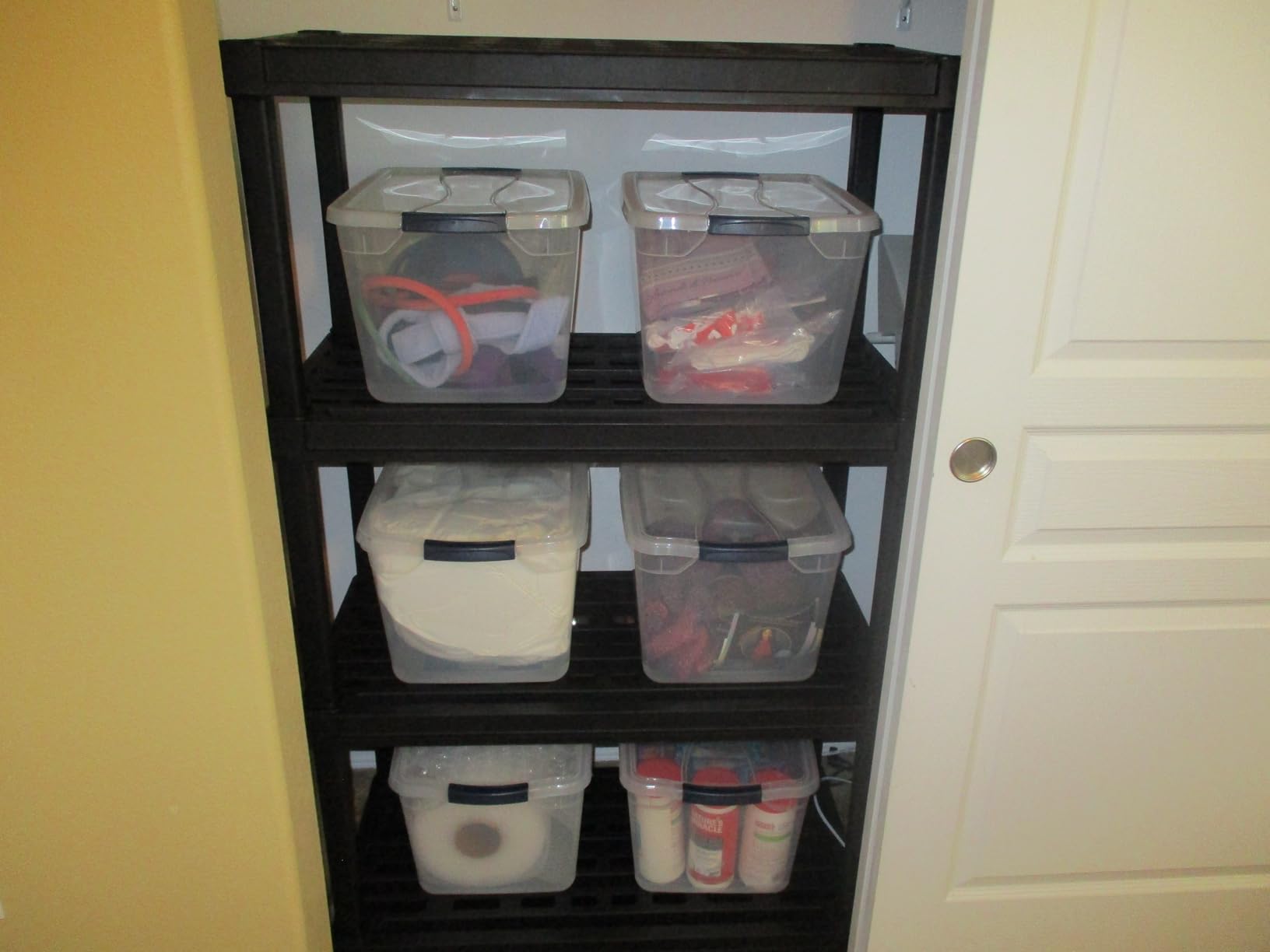 Rubbermaid Cleverstore Clear 32 Qt, 6 Pack Stackable Plastic Storage Bins with Lids, Great for Closet and Laundry Storage, Organizing in the Home customer photo 2